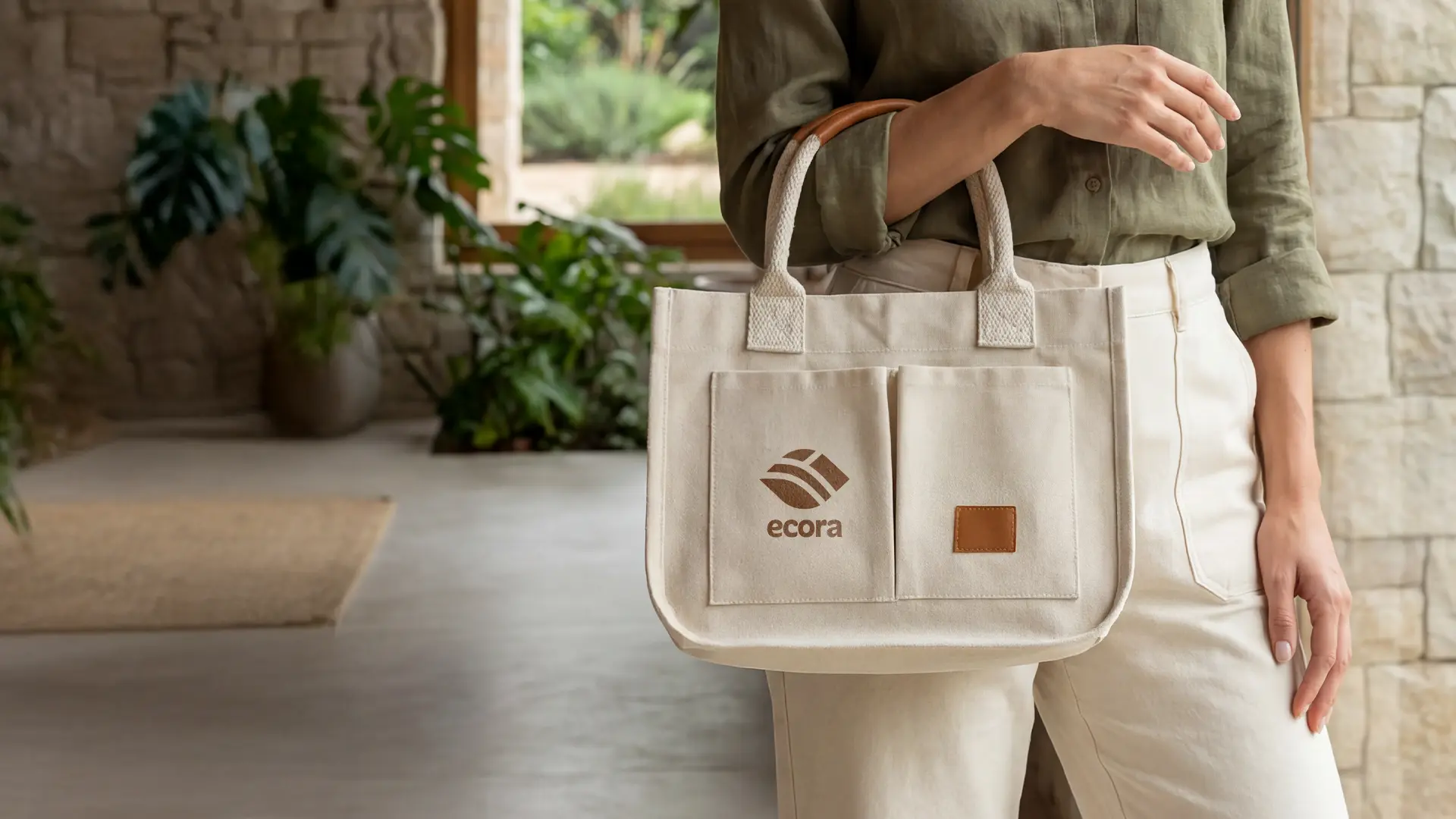 Ecora canvas tote bag lifestyle shot